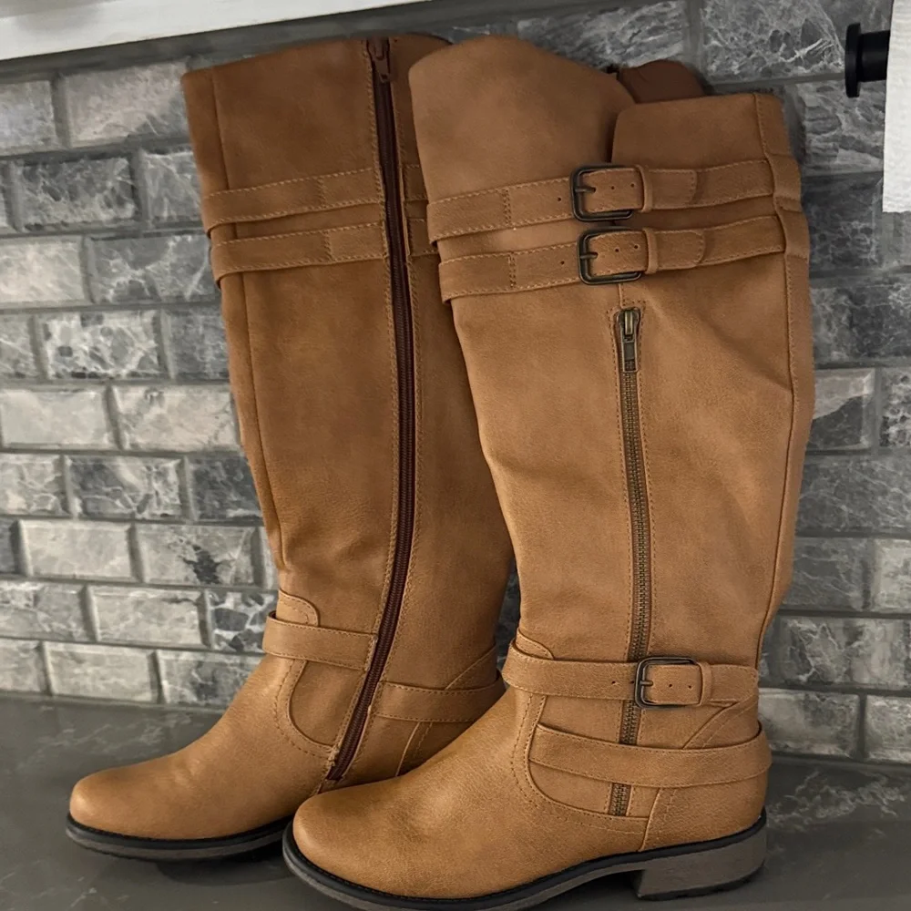 BareTraps Tan Over the‎ Knee Boots size 9 New in Box